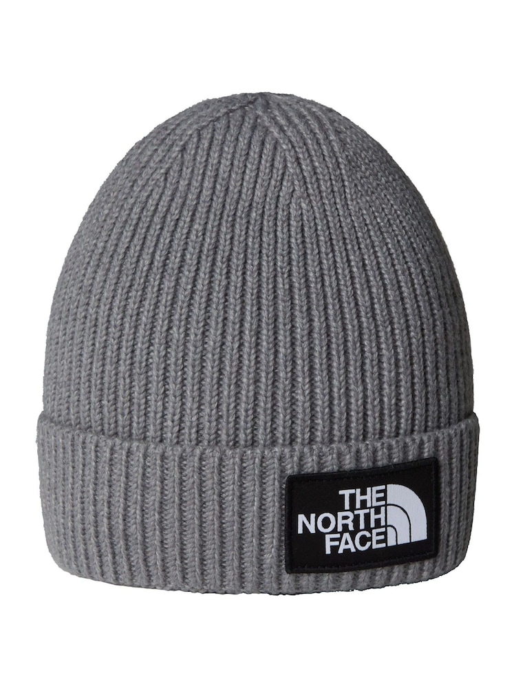 The North Face Grey Logo Cuffed Beanie Hat - Image 2 of 2