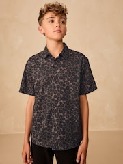Brown Animal Print Short Sleeve Printed Shirt (3-16yrs) - Image 1 of 7