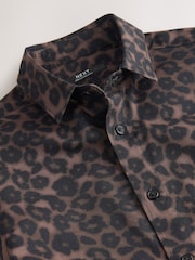 Brown Animal Print Short Sleeve Printed Shirt (3-16yrs) - Image 6 of 7