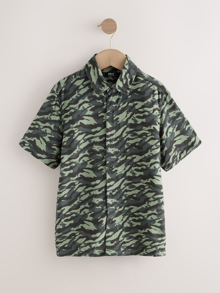 Camouflage Short Sleeve Printed Shirt (3-16yrs) - Image 1 of 4