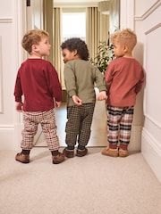 Red/Green Check Woven Bottom Pyjamas 3 Pack (9mths-12yrs) - Image 2 of 10