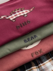 Red/Green Check Woven Bottom Pyjamas 3 Pack (9mths-12yrs) - Image 8 of 10