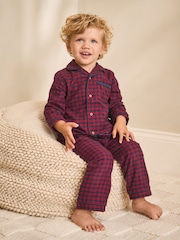 Red/Navy Check Button Down Pyjamas (9mths-10yrs) - Image 1 of 8