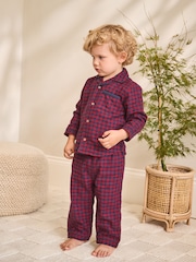 Red/Navy Check Button Down Pyjamas (9mths-10yrs) - Image 3 of 8