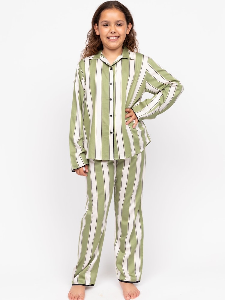 Cyberjammies Green Minijammies Printed Long Sleeve Pyjamas Set - Image 1 of 4