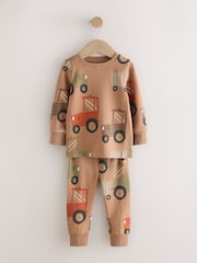 Brown/Orange Mini Snuggle Pyjamas 3 Pack (9mths-10yrs) - Image 4 of 7
