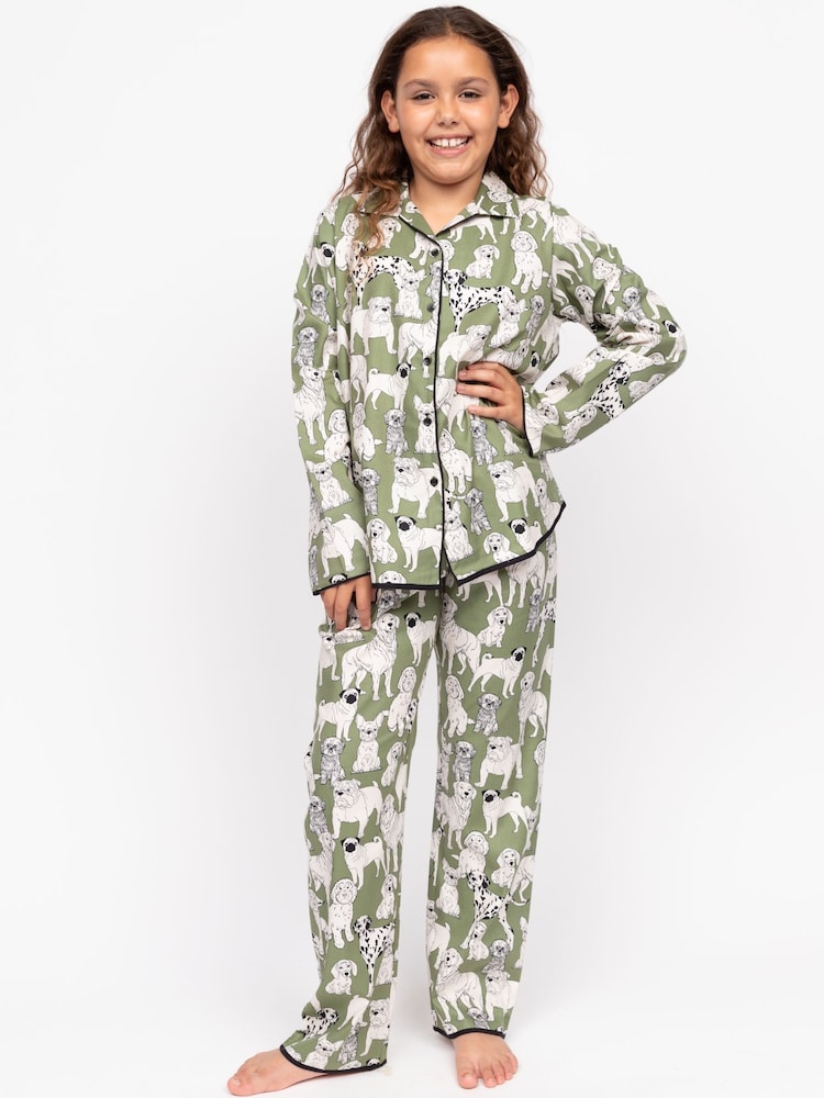 Cyberjammies Green Minijammies Printed Long Sleeve Pyjamas Set - Image 1 of 4