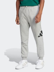 adidas Grey Essentials Big Logo Cuffed Fleece Joggers - Image 1 of 6