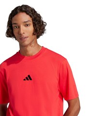 adidas Red Small Essentials Logo Single Jersey T-Shirt - Image 4 of 6