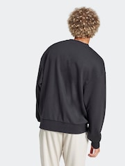 adidas Black Loose Fit Essentials 3 Bar Logo Sweatshirt - Image 2 of 6