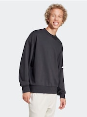 adidas Black Loose Fit Essentials 3 Bar Logo Sweatshirt - Image 3 of 6