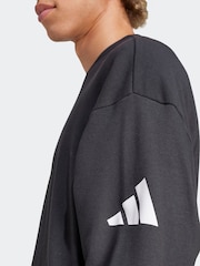 adidas Black Loose Fit Essentials 3 Bar Logo Sweatshirt - Image 4 of 6