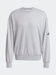 adidas Grey Loose Fit Essentials 3 Bar Logo Sweatshirt - Image 6 of 6
