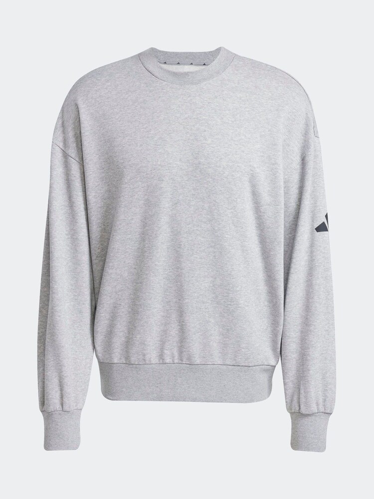 adidas Grey Loose Fit Essentials 3 Bar Logo Sweatshirt - Image 6 of 6