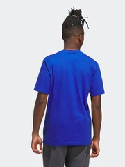 adidas Blue Varsity Crest Graphic Print T-Shirt - Image 2 of 6