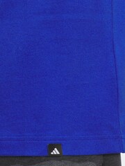 adidas Blue Varsity Crest Graphic Print T-Shirt - Image 6 of 6