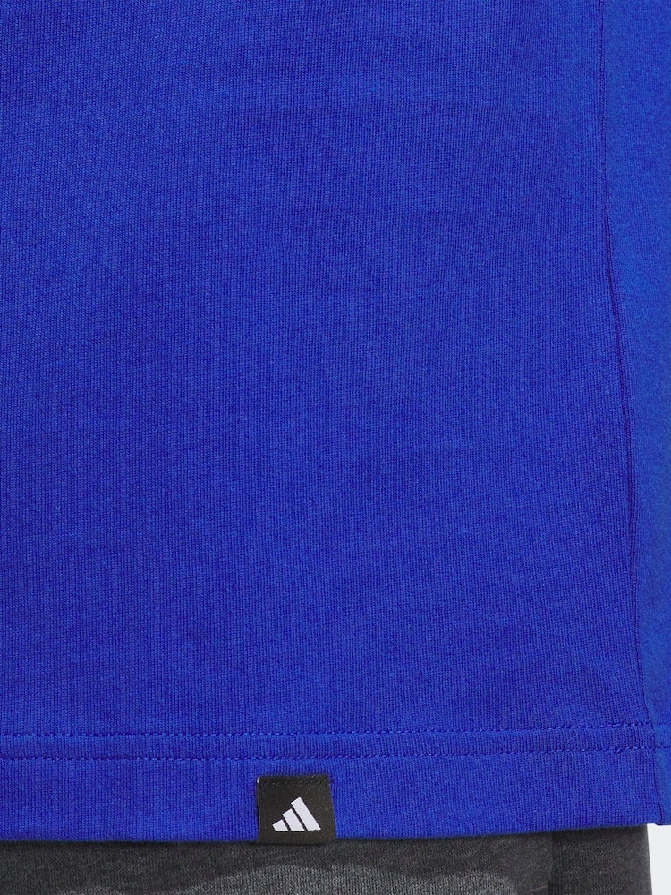 adidas Blue Varsity Crest Graphic Print T-Shirt - Image 6 of 6
