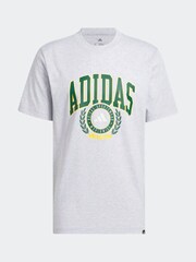 adidas Grey Varsity Crest Graphic Print T-Shirt - Image 6 of 6