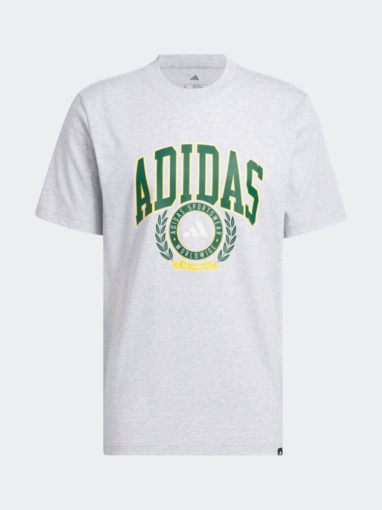 adidas Grey Varsity Crest Graphic Print T-Shirt - Image 6 of 6