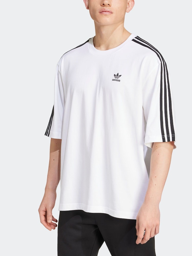adidas Originals White/Black Oversized T-Shirt - Image 2 of 7