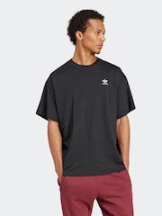 adidas Originals Black Oversized Trefoil Essentials T-Shirt - Image 1 of 6
