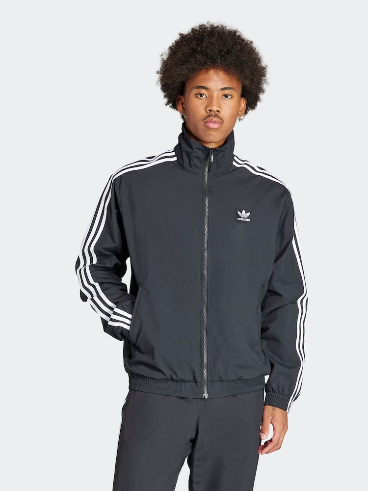 adidas Originals Black/White Adicolor Woven Firebird Jacket - Image 1 of 7