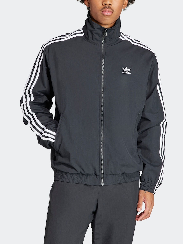 adidas Originals Black/White Adicolor Woven Firebird Jacket - Image 2 of 7