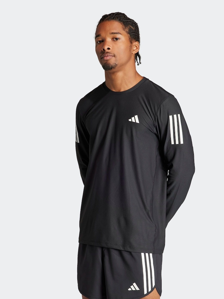 adidas Black Own the Run Long Sleeve Long-Sleeve Top - Image 1 of 6
