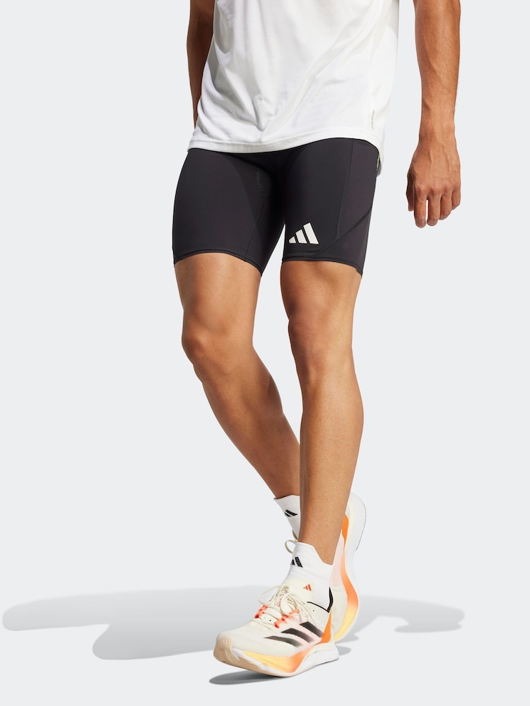 adidas Black Adizero Running Short Pocket Leggings - Image 1 of 6