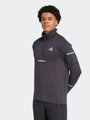 adidas Black Running Half Zip Sweatshirt - Image 1 of 6