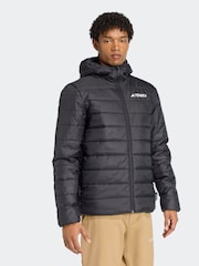 adidas Black Terrex Essentials Climawarm Insulated Hooded Jacket - Image 3 of 6