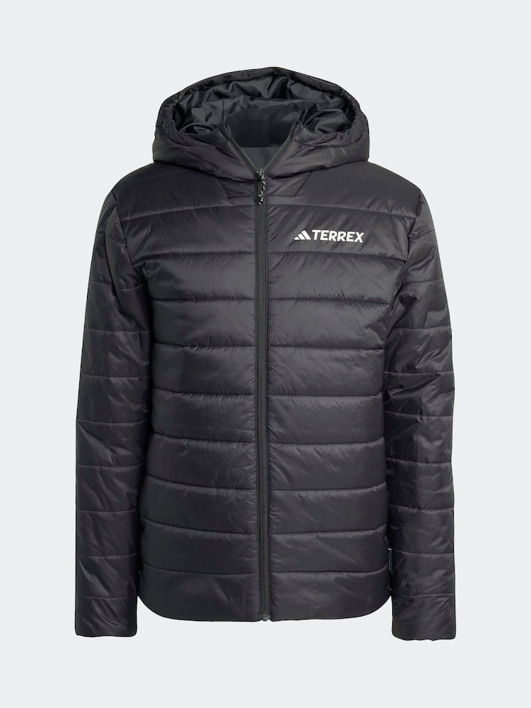 adidas Black Terrex Essentials Climawarm Insulated Hooded Jacket - Image 6 of 6