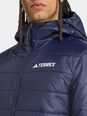 adidas Navy Terrex Essentials Climawarm Insulated Hooded Jacket - Image 4 of 6
