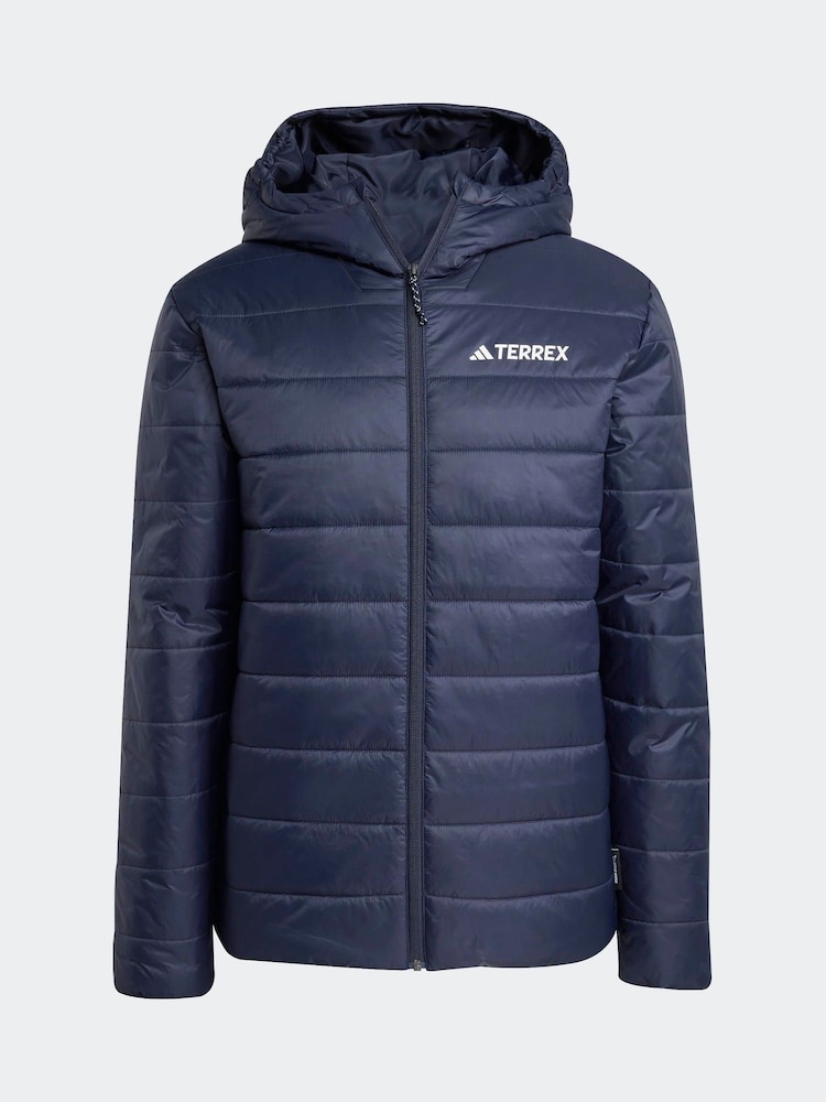 adidas Navy Terrex Essentials Climawarm Insulated Hooded Jacket - Image 6 of 6