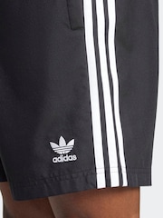 adidas Black Adicolor 3-Stripes 8-Inch Swim Shorts - Image 4 of 6