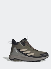 adidas Terrex Khaki Green Terrex Anylander Mid Rain.Rdy Hiking Trainers - Image 1 of 10