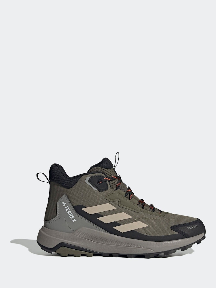 adidas Terrex Khaki Green Terrex Anylander Mid Rain.Rdy Hiking Trainers - Image 1 of 10