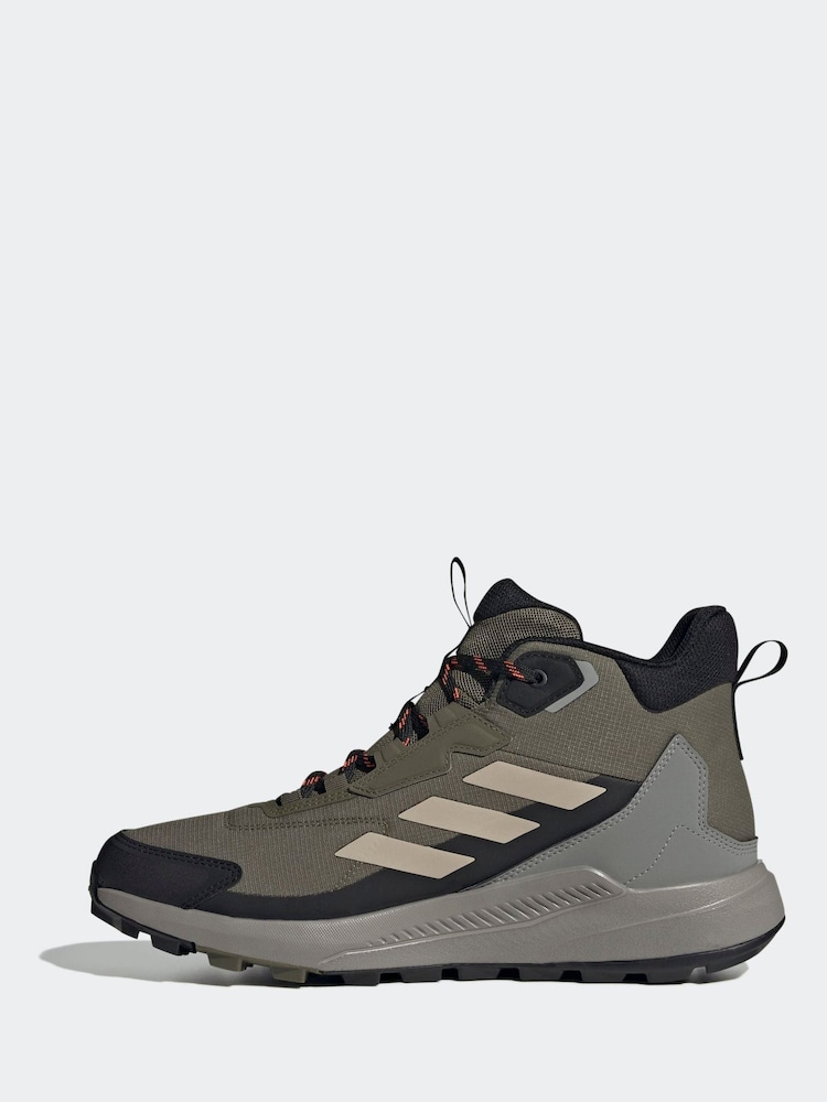 adidas Terrex Khaki Green Terrex Anylander Mid Rain.Rdy Hiking Trainers - Image 2 of 10