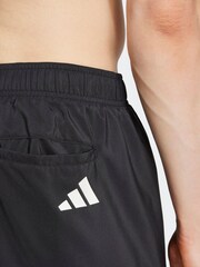 adidas Black/White 3-Stripes 8 Inch Swim Shorts - Image 4 of 6