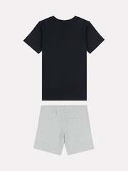 New Balance Black Kids Stacked Logo T-Shirt and Shorts Set - Image 2 of 5