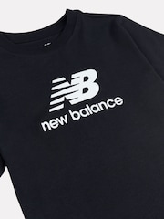 New Balance Black Kids Stacked Logo T-Shirt and Shorts Set - Image 4 of 5