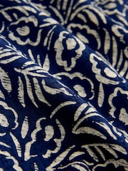 Blue Textured Printed Long Sleeve 100% Cotton Shirt - Image 6 of 7