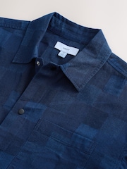 Azul añil - Patchwork Long Sleeve 100% Cotton Shirt - Imagen 3 de 3