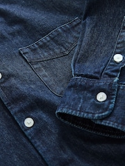 Indigo Blue Long Sleeve Denim Shirt - Image 11 of 11