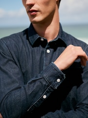 Indigo Blue Long Sleeve Denim Shirt - Image 7 of 11