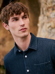Indigo Blue Long Sleeve Denim Shirt - Image 8 of 11