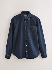 Indigo Blue Long Sleeve Denim Shirt - Image 9 of 11
