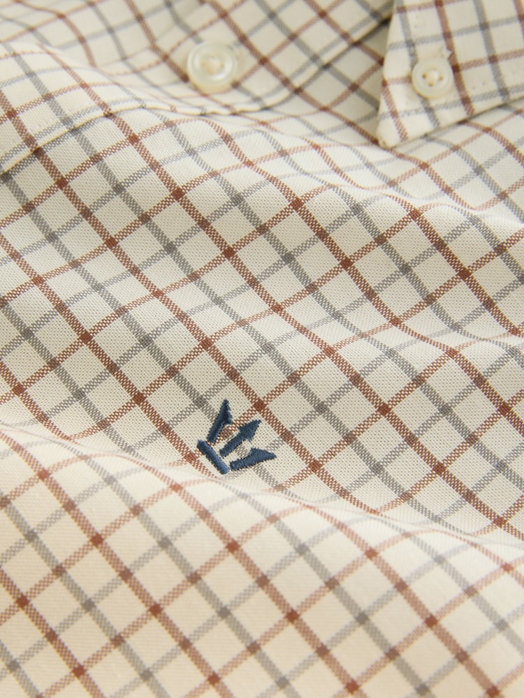 Neutral Long Sleeve Check Oxford Shirt - Image 8 of 8