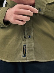 Verde cáqui - Camisa de manga curta estilo western com dois bolsos - Imagem 3 de 5