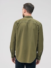 Verde cáqui - Camisa de manga curta estilo western com dois bolsos - Imagem 4 de 5